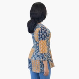 Women's Kalamkari Cotton Short Kurti | Multicolor Printed Casual Ethnic Top | Evorece - view 2