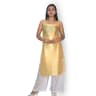 Women's Yellow Rayon Kurta Set with White Palazzo | Sleeveless Ethnic Co-ord Set | Evorece