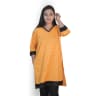 Women's Mustard Cotton Short Kurti with V-Neck & Lace Detail | Evorece