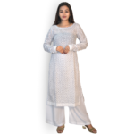 White Long Kurti With Plazo