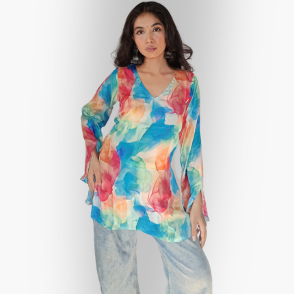 Multicolour Short Kurti By Evorece